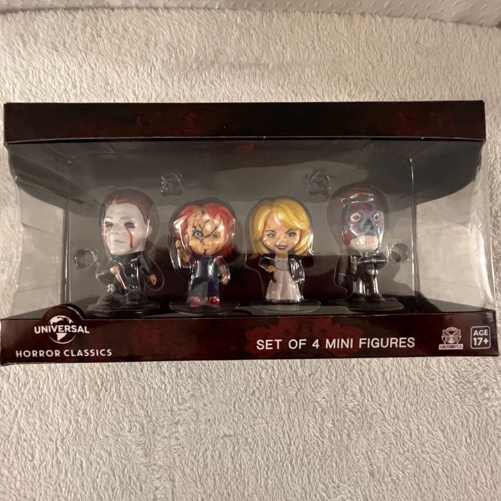 CultureFLY Horror Set of 4 Minis Figures Michael Myers Chucky Tiffany John Nada